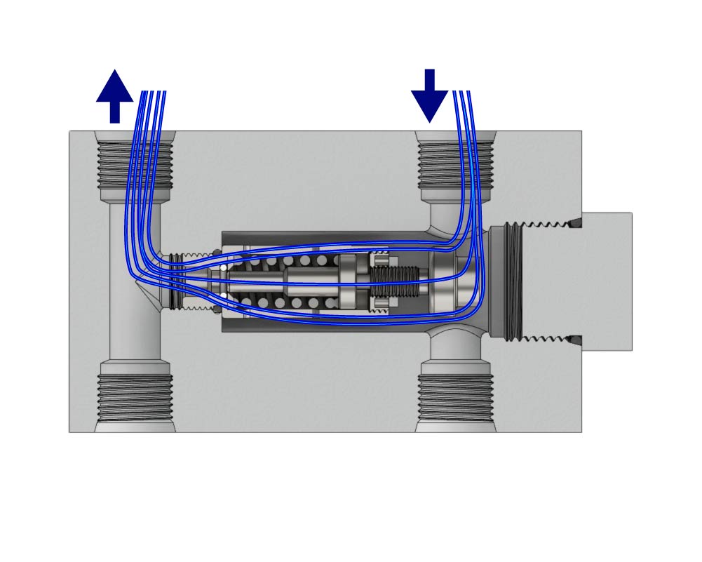 Thermal Bypass 4 Port Valve Open